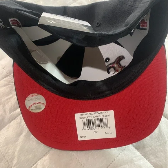 Boston Red Sox BOS MLB Players 47 Fitted Cap Authentic Hat Navy Blk Red White😀 - Picture 3 of 10